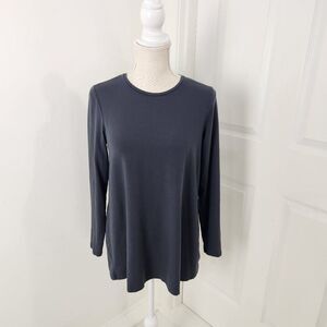 Eileen Fisher Top Womens PS Gray Jersey Knit Tencel Capsule Wardrobe Neutral